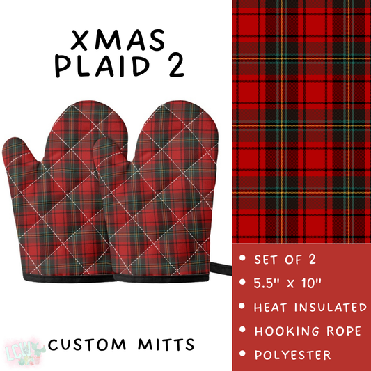 Batch #416 - Baking Spirits Bright 2 - Closes 9/19 - ETA early Nov - Xmas Plaid 2 Oven Mitts