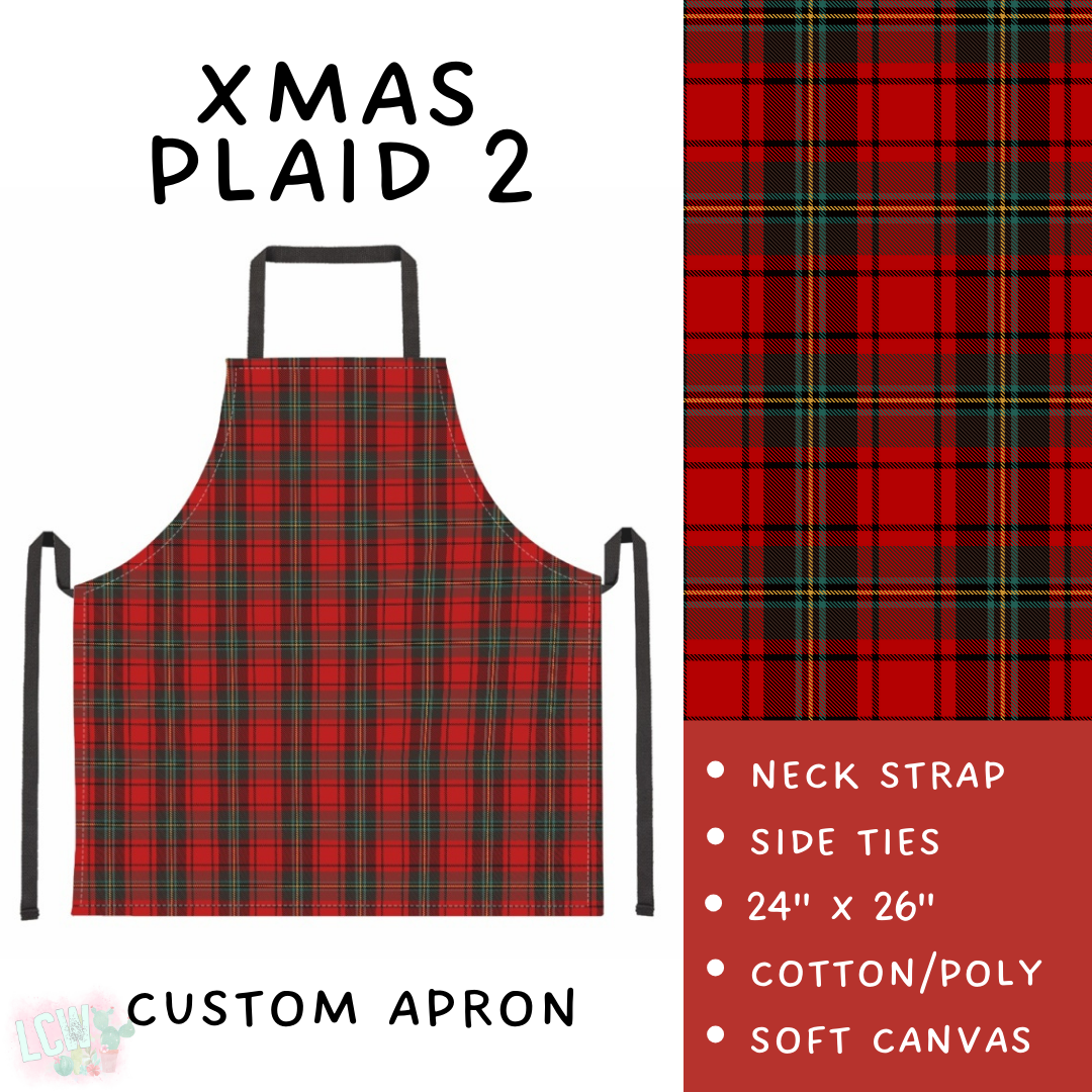 Batch #416 - Baking Spirits Bright 2 - Closes 9/19 - ETA early Nov - Xmas Plaid 2 Apron