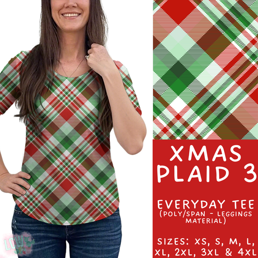 Batch #424 - Jingle All The Way - Closes 10/3 - ETA mid/late Nov - Xmas Plaid 3 Everyday Tee
