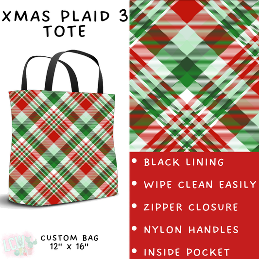 Batch #424 - Jingle All The Way - Closes 10/3 - ETA mid/late Nov - Xmas Plaid 3 Tote