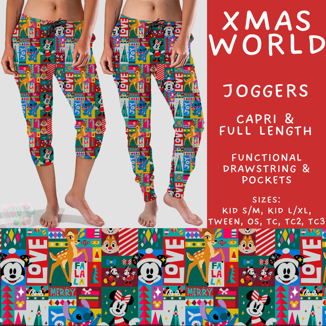 Batch #558 - Magical Character Christmas - Closes 7/20 - ETA mid/late Sept - Xmas World Full and Capri Length Joggers