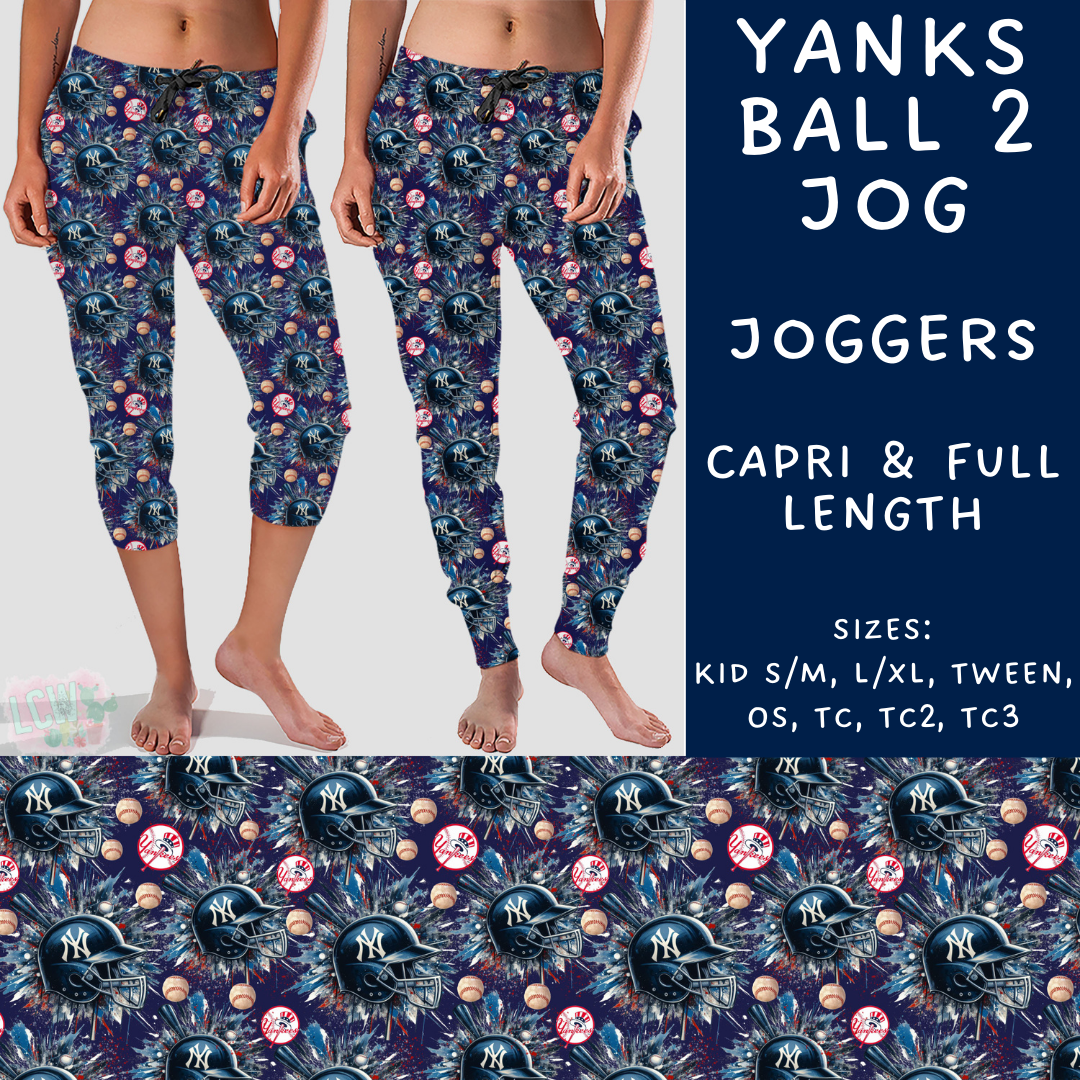 Batch #498 - Strike Out 3 - Closes 3/2 - ETA early May - Yanks Ball 2 Full and Capri Length Joggers - Alonna's Legging Land