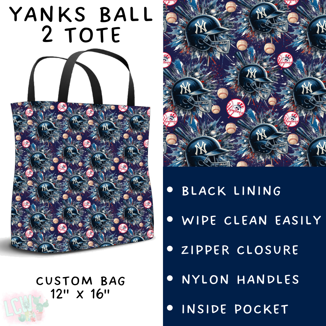 Batch #498 - Strike Out 3 - Closes 3/2 - ETA early May - Yanks Ball 2 Tote - Alonna's Legging Land