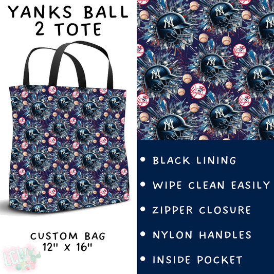 Batch #498 - Strike Out 3 - Closes 3/2 - ETA early May - Yanks Ball 2 Tote - Alonna's Legging Land
