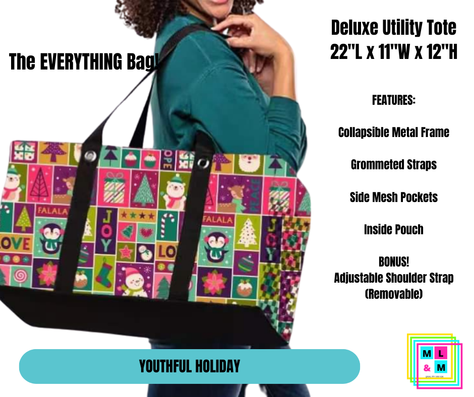 Youthful Holiday Collapsible Tote - Alonna's Legging Land