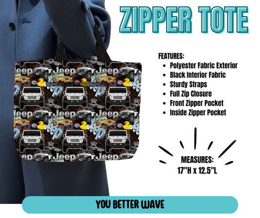 Preorder! Closes 5/21. ETA August. You Better Wave Zipper Tote