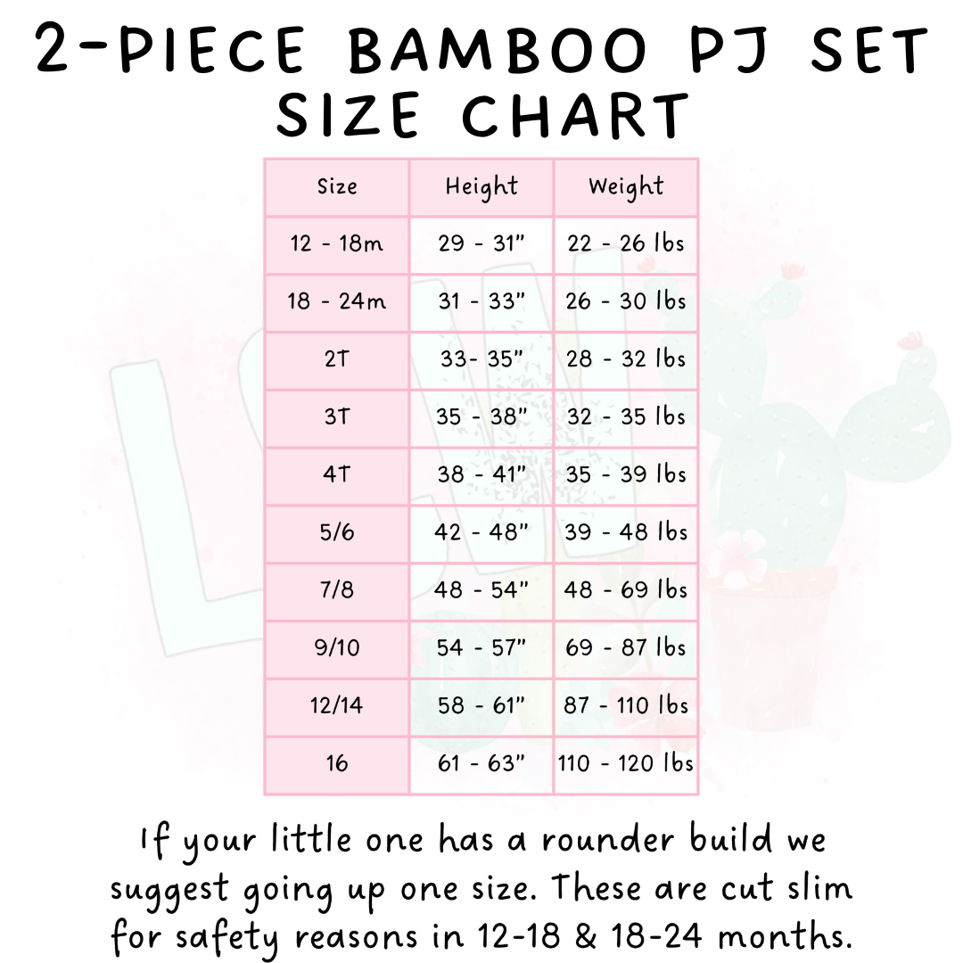Ready To Ship - Sleepy Time Adult & Kid's Bamboo Short Sleeper Set - 4T, 5T, Adult S, L & XL