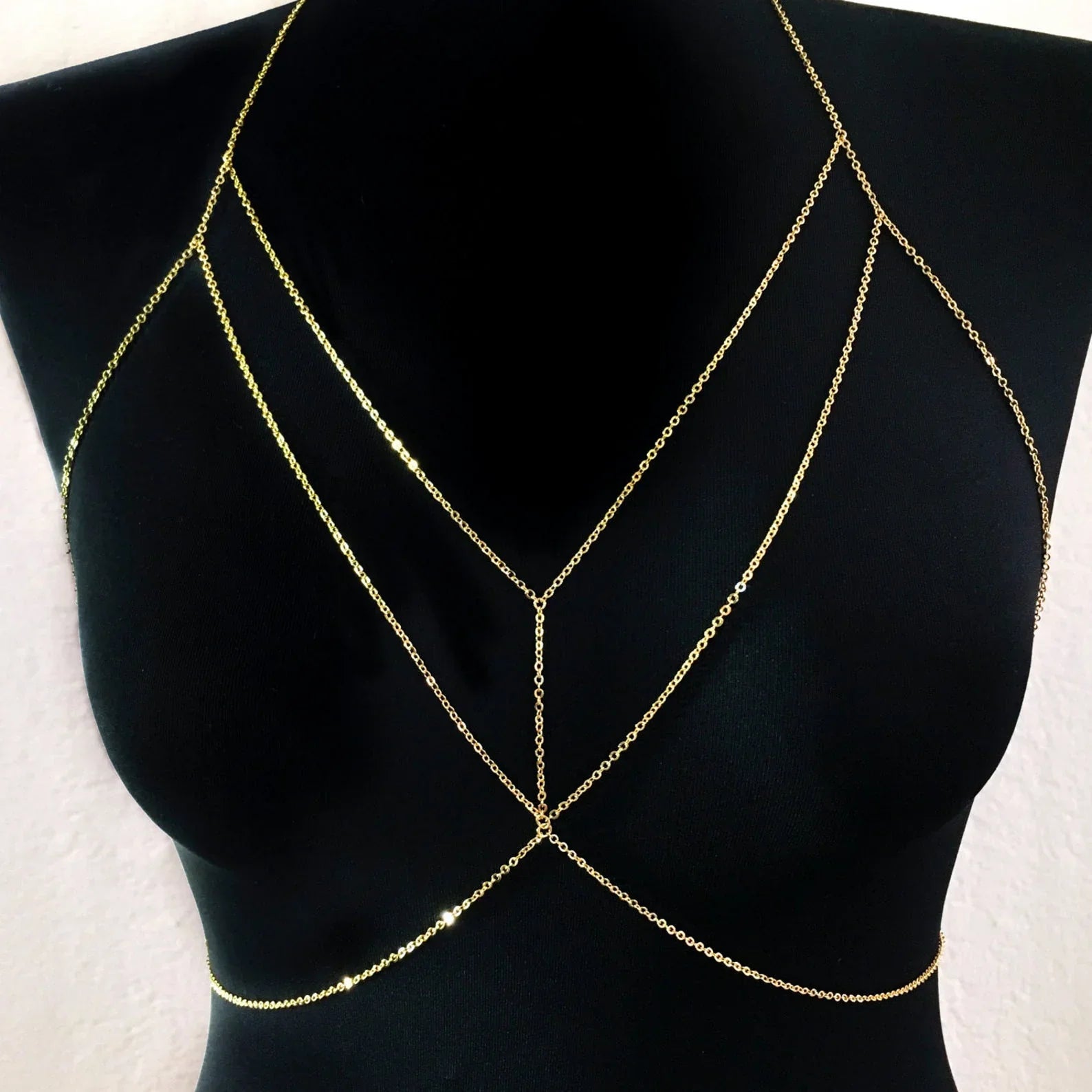 LAYERED CHAIN BRA (ADJUSTABLE) - Alonna's Legging Land