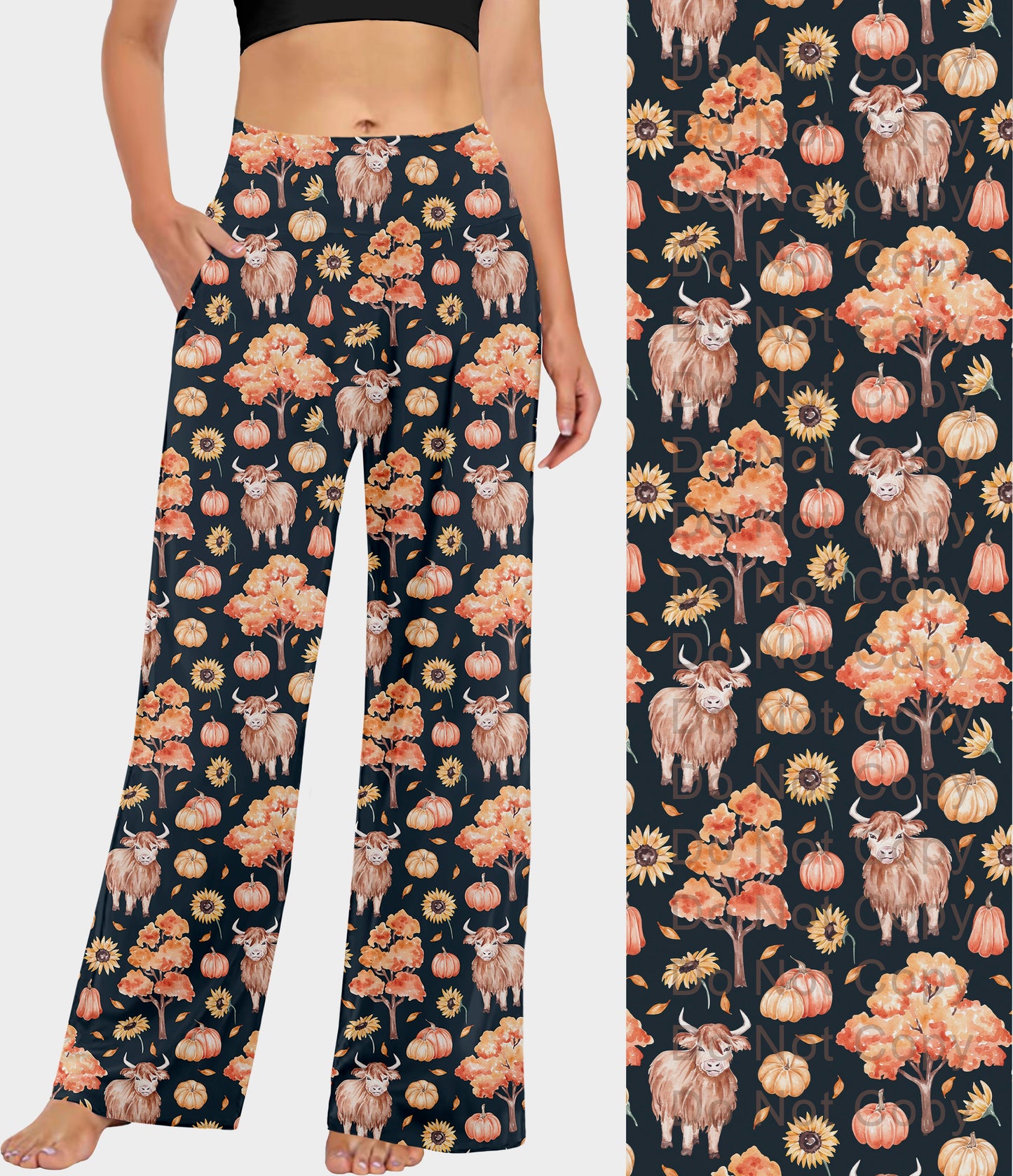RTS - Autumn Highland Cows Lounge Pants