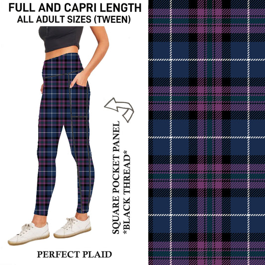 S3PJ - Perfect Plaid Capris/Leggings with Square Pocket Panel - Preorder Due 10/28 ETA: Late Dec