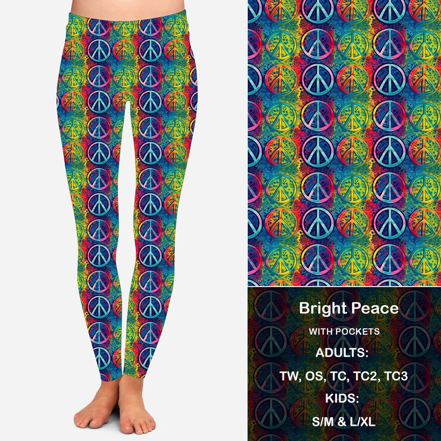 Bright Peace Leggings with Pockets