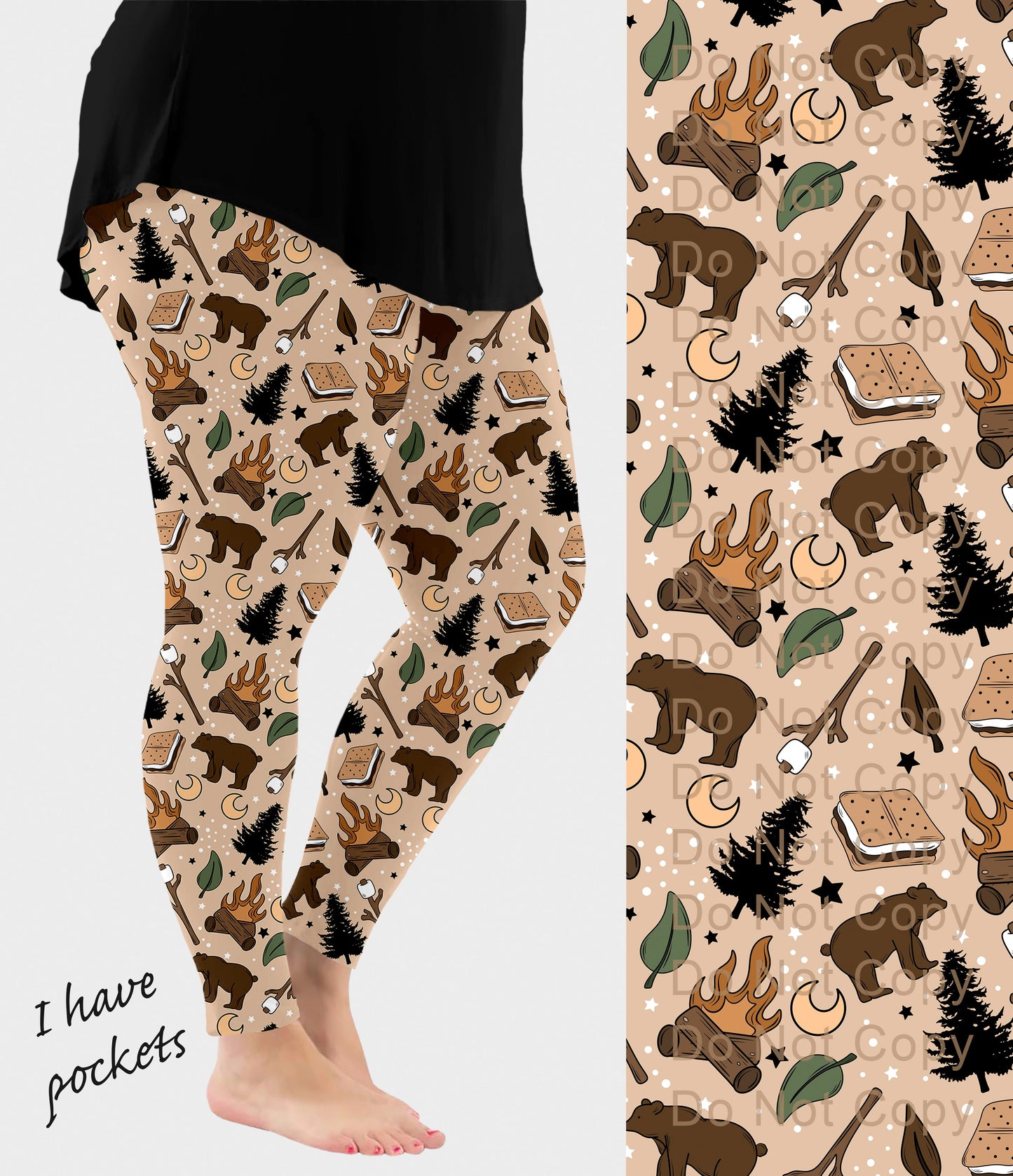 RTS - Campfire S'mores Leggings w/ Pockets