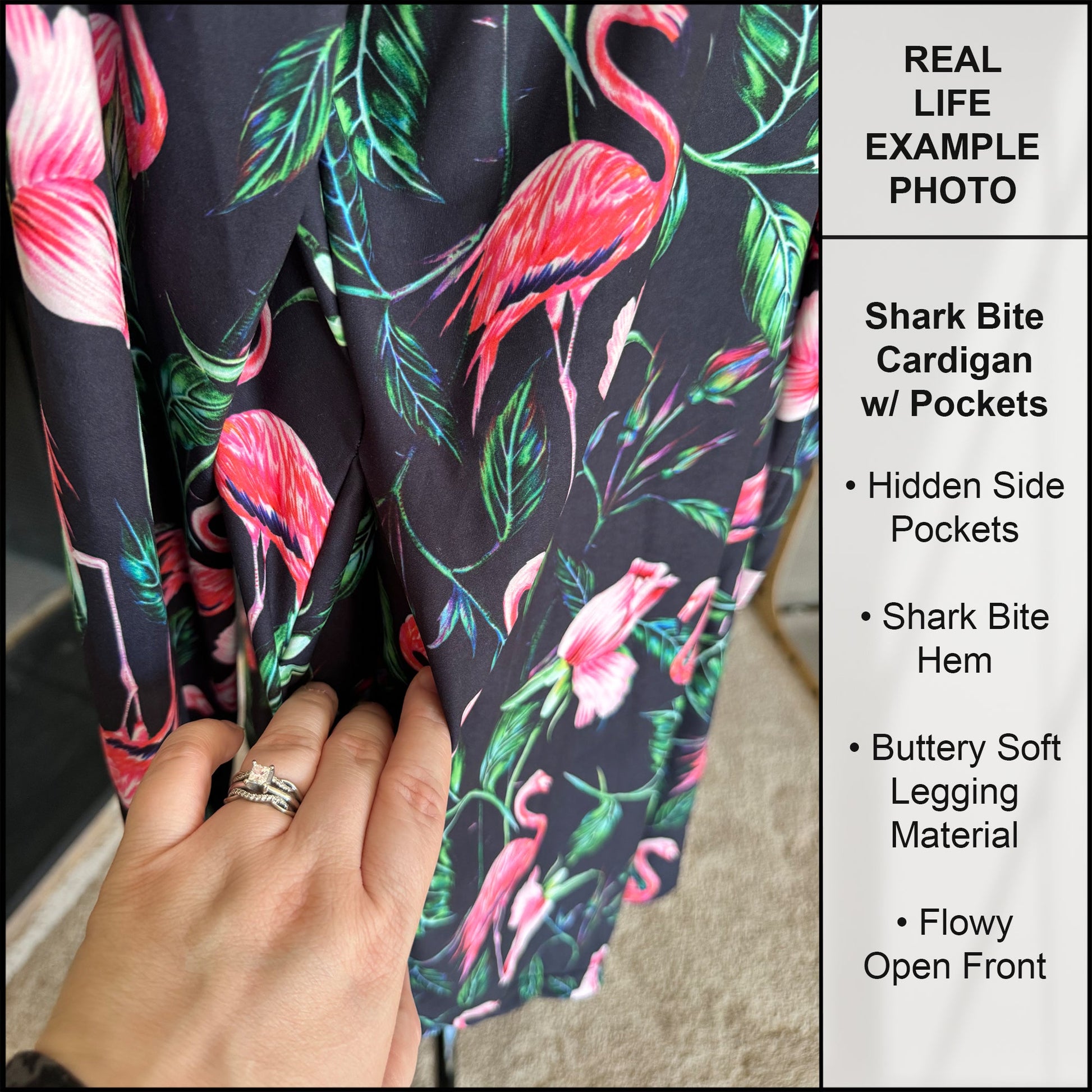 RTS - Elegant Blooms Cardigan w/ Pockets - Alonna's Legging Land