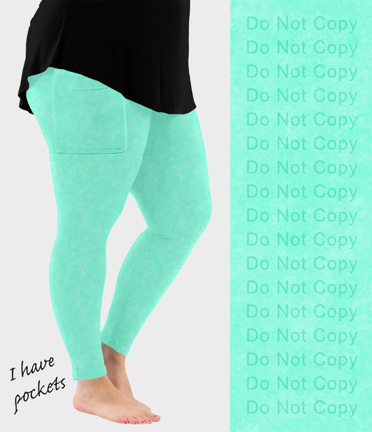 RTS - Cool Mint Leggings with Pockets