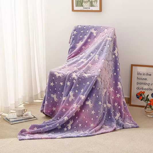 Purple Unicorn Glow Blanket - Alonna's Legging Land