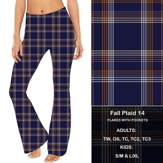 Fall Plaid 14 - Yoga Flares with Pockets - Alonna's Legging Land