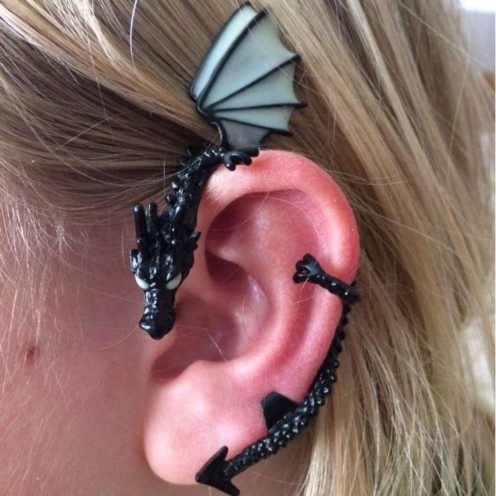 GLOW IN THE DARK DRAGON EAR CUFF