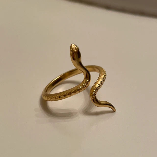 GOLD SNAKE RING (ADJUSTABLE) - Alonna's Legging Land