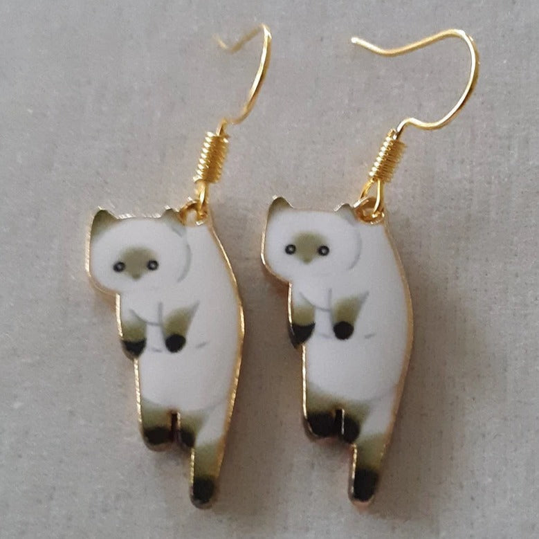 DANGLING CATS EARRINGS (PAIR) - Alonna's Legging Land