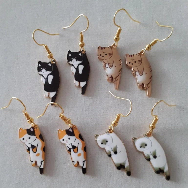 DANGLING CATS EARRINGS (PAIR) - Alonna's Legging Land
