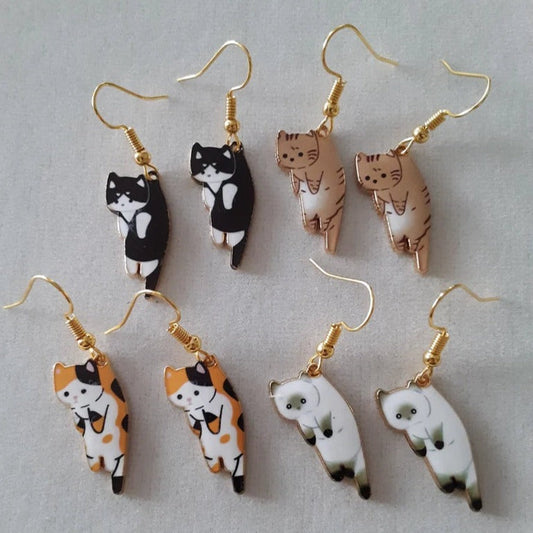 DANGLING CATS EARRINGS (PAIR) - Alonna's Legging Land