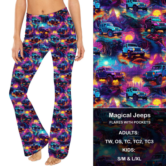 Majestical Jeep  - Yoga Flares with Pockets - Alonna's Legging Land