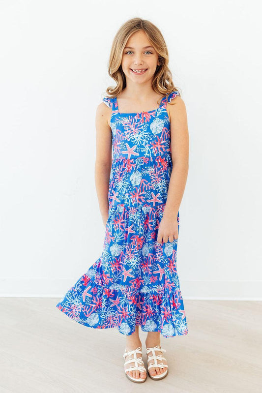 Coral Cove Ruffle Maxi Dress