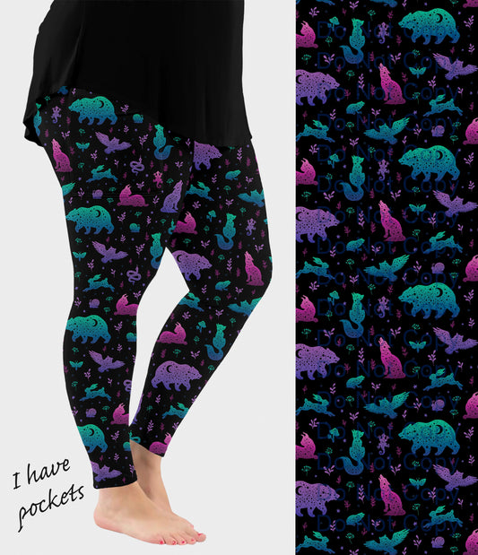 RTS - Ombre Wildlife Leggings with Pockets