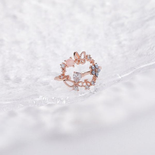 PINK OPAL BUTTERFLY RING (ADJUSTABLE) - Alonna's Legging Land