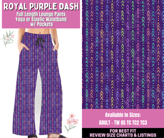 Preorder! Closes 1/12. ETA March. Royal Purple Dash Full Length Lounge Pants
