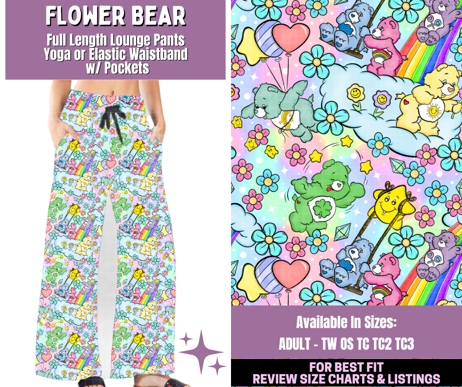 Preorder! Closes 1/14. ETA April. Flower Bear Full Length Lounge Pants
