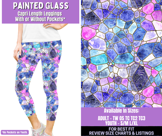 Preorder! Closes 1/5. ETA March. Painted Glass Capri Length Leggings w/wo Pockets