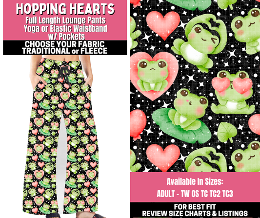 Preorder! Closes 11/19. ETA Jan. Hopping Hearts Lounge Pants Choose Fleece or Traditional