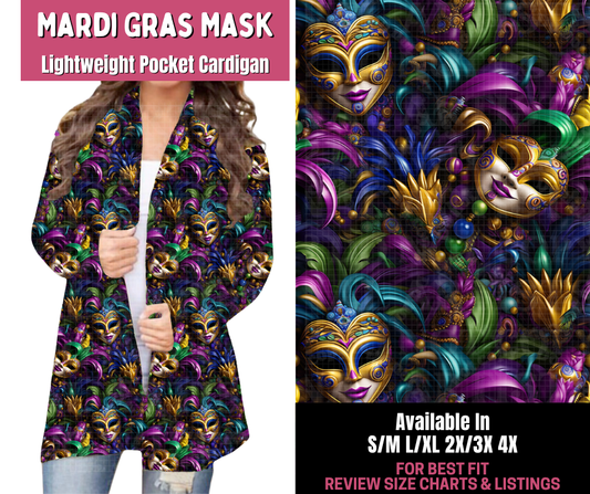 Preorder! Closes 11/10. ETA Jan. Mardi Gras Mask Pocket Cardigan