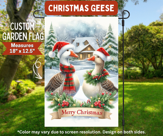 Preorder! Closes 8/10. ETA Nov. Christmas Geese Garden Flag
