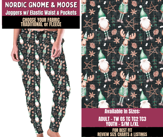 Preorder! Closes 8/27. ETA Nov. Nordic Gnome & Moose Joggers Choose Fleece or Traditional