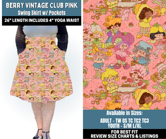 Preorder! Closes 10/13. ETA Jan. Berry Vintage Club Pink Swing Skirt
