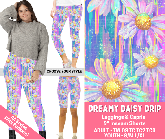 Preorder! Closes 2/16. ETA May. Dreamy Daisy Drip Combo Legging Lengths - Alonna's Legging Land