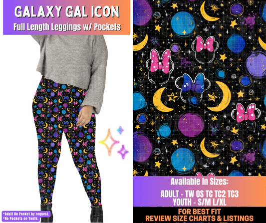 Preorder! Closes 12/10. ETA March. Galaxy Gal Icon Full Length Leggings w/wo Pockets
