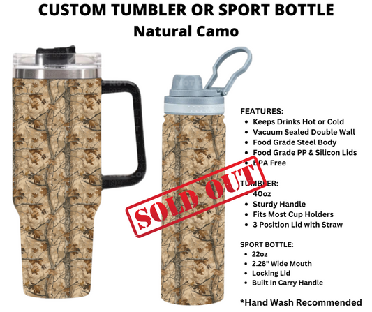 Natural Camo Custom Tumbler - Alonna's Legging Land