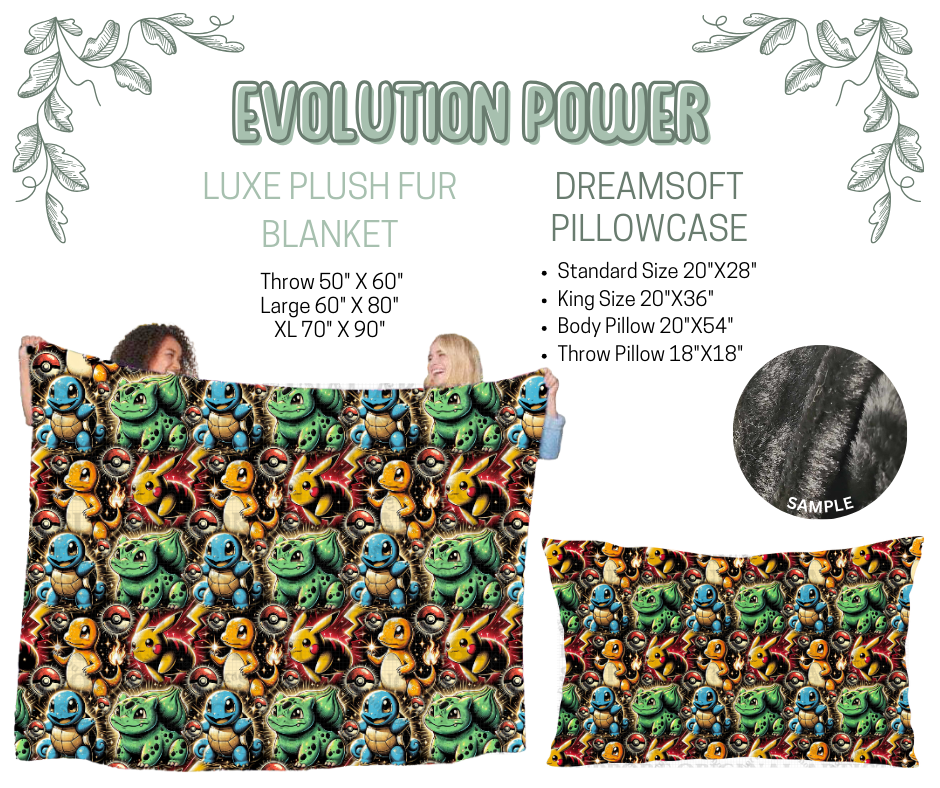 Preorder! Closes 10/9. ETA Dec. Evolution Power Luxe Plush Fur Blanket and/or DreamSoft Pillowcase