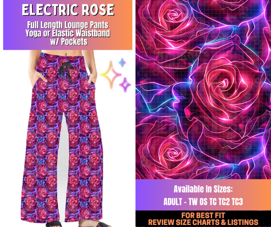 Preorder! Closes 12/10. ETA March. Electric Rose Full Length Lounge Pants