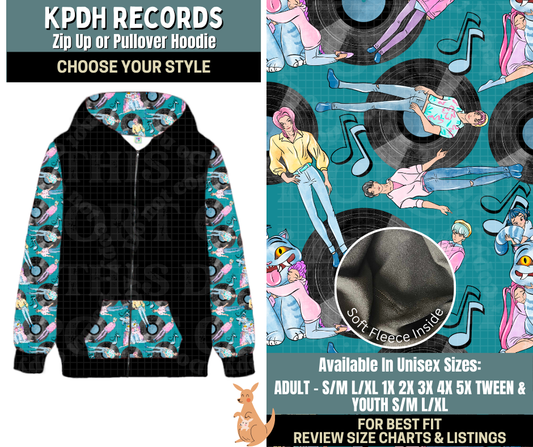 Preorder! Closes 10/2. ETA Dec. KPDH Records Zip-Up or Pullover Hoodie