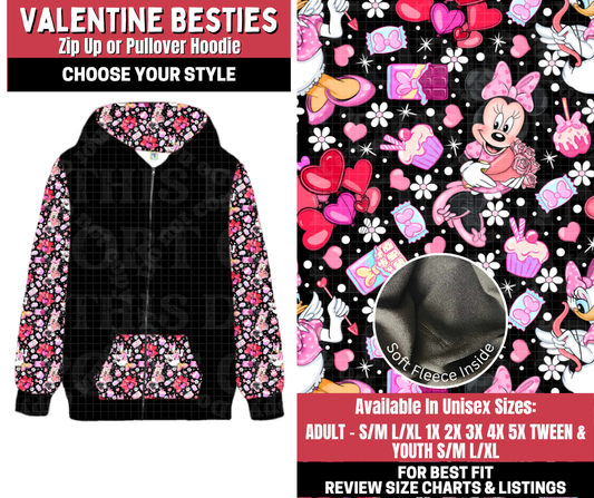 Preorder! Closes 11/13. ETA Jan. Valentine Besties Zip-Up or Pullover Hoodie