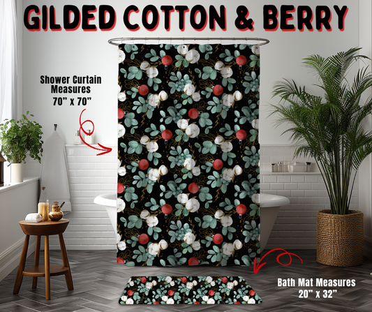 Preorder! Closes 9/2. ETA Dec. Gilded Cotton & Berry Custom Shower Curtain and/or Bath Mat