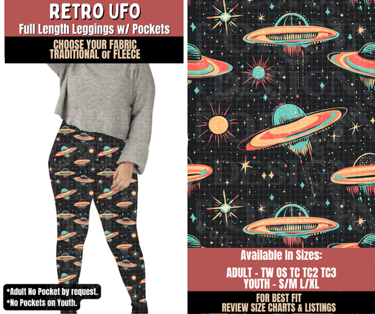 Preorder! Closes 10/22. ETA Jan. Retro UFO Leggings Choose Fleece or Traditional
