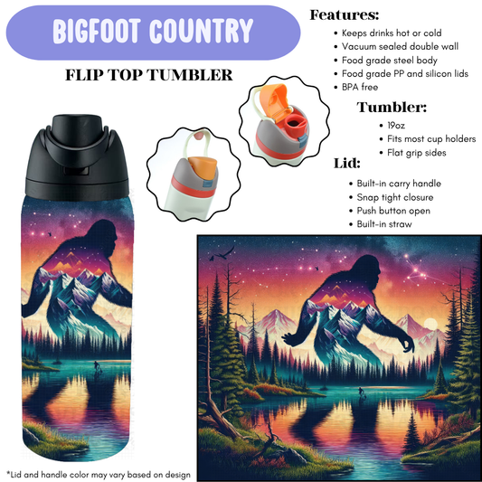 Preorder! Closes 12/11. ETA Feb. Bigfoot Country Flip Top Tumbler