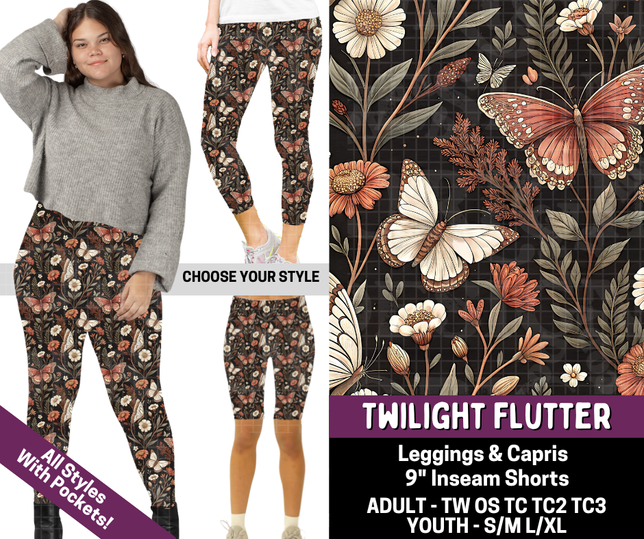Preorder! Closes 7/9. ETA Oct. Twilight Flutter Combo Legging Lengths