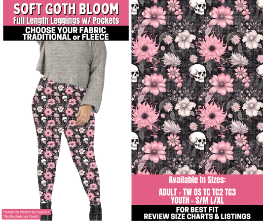 Preorder! Closes 11/19. ETA Jan. Soft Goth Bloom Leggings Choose Fleece or Traditional