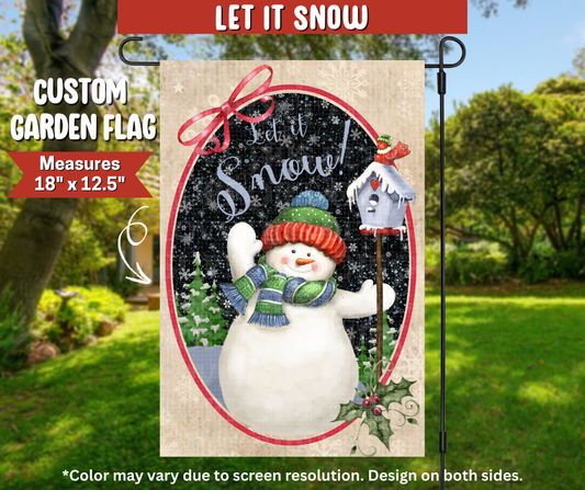 Preorder! Closes 9/22. ETA Dec. Let It Snow Garden Flag